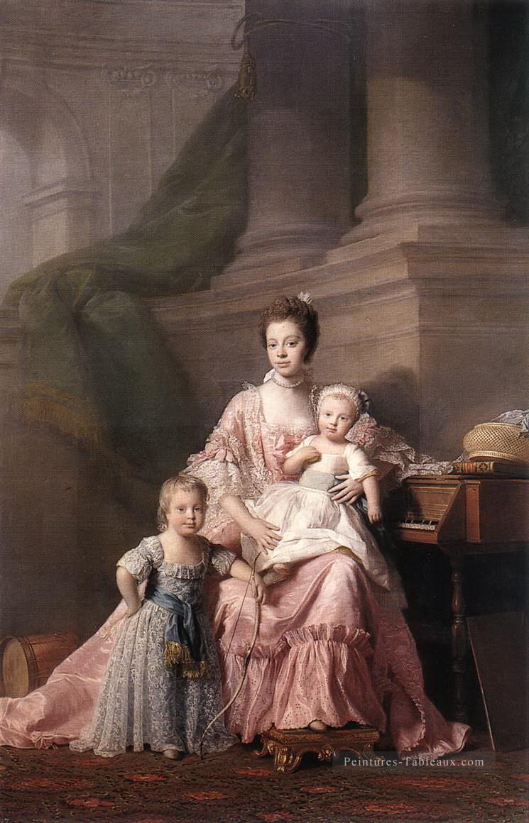 Reine Charlotte avec ses deux enfants Allan Ramsay portraiture classicisme Peintures à l'huile